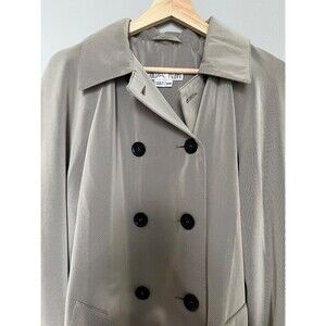 Vintage Textured Julia Klein Double-breasted Loose trench coat minimalist 12P